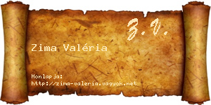 Zima Valéria névjegykártya